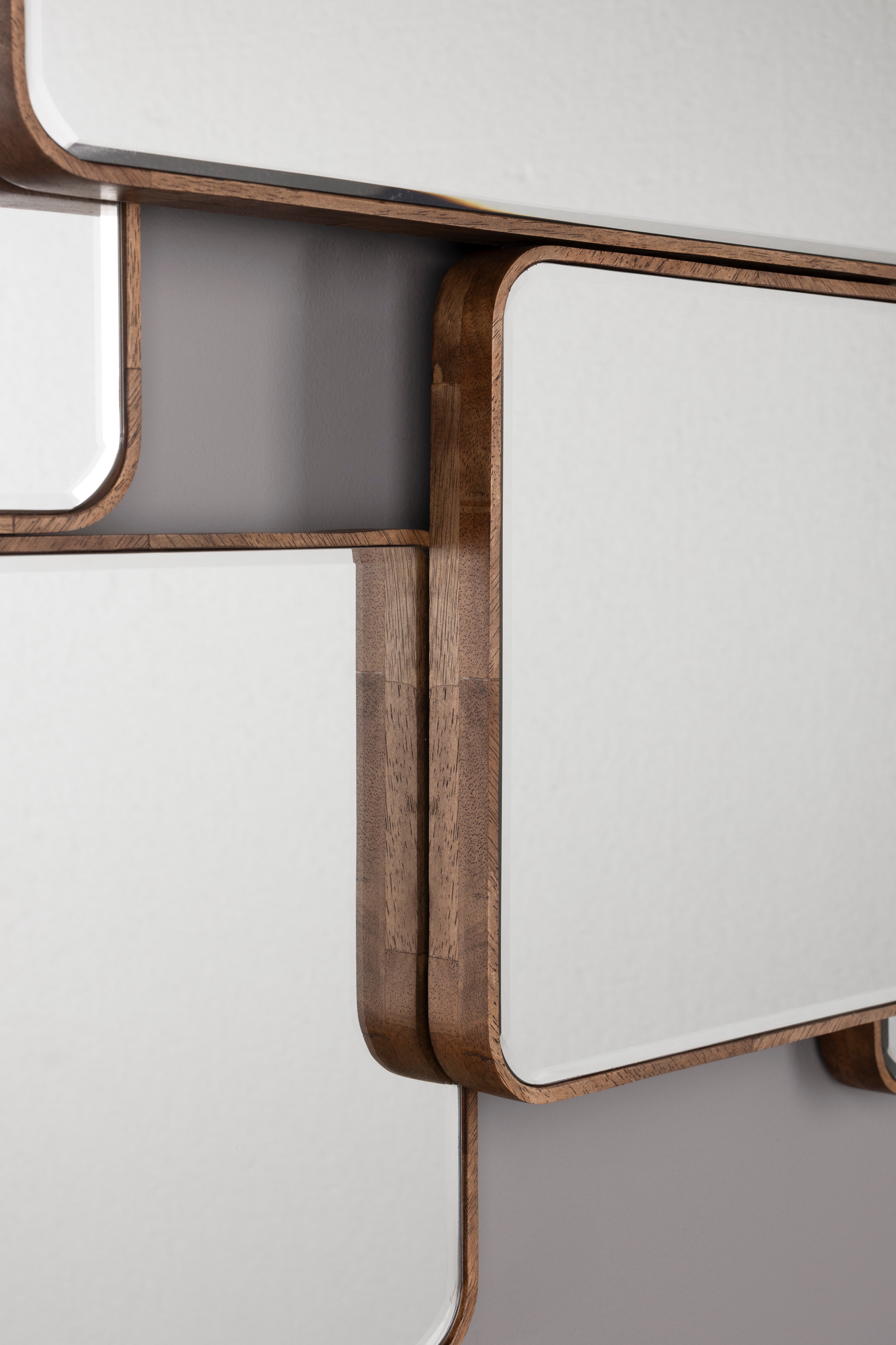 Dutchbone Cordelia Layered Wood Frame Wall Mirror
